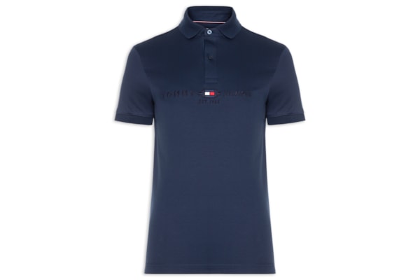 Polo Masculina Regular Fit Diwali Twill Graphic - Azul