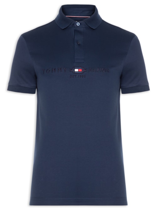 Polo Masculina Regular Fit Diwali Twill Graphic – Azul