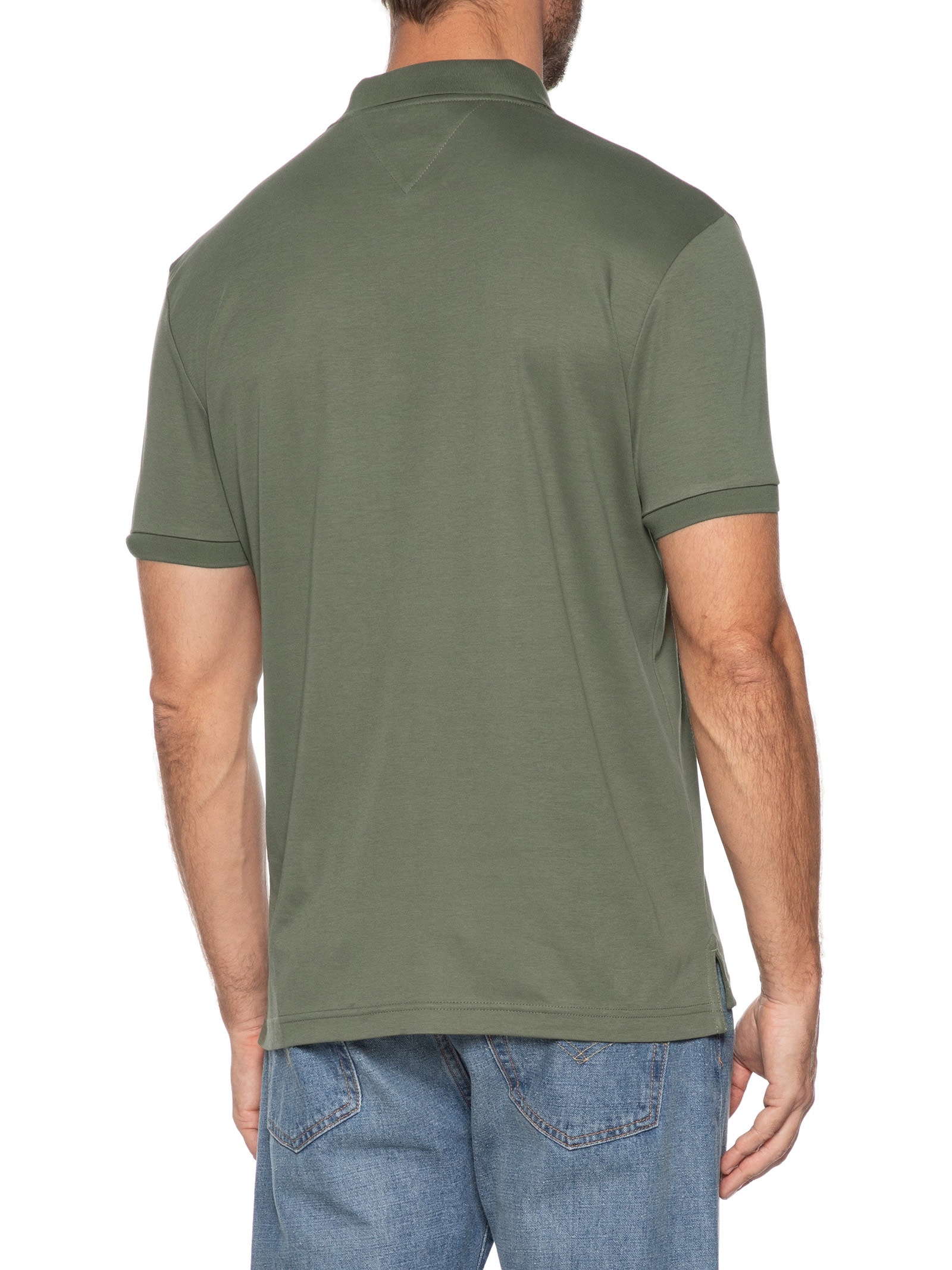 Polo Masculina Regular Fit Em Algodão Bci Verde Tommy Hilfiger