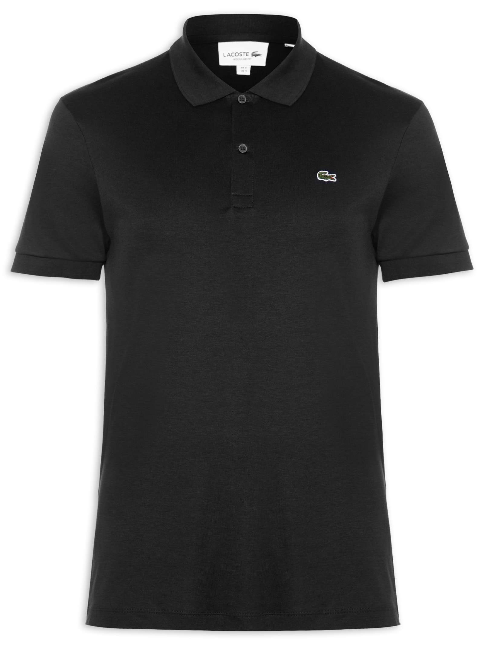 Polo Masculina Regular Fit Em Algodão Pima Preto Lacoste