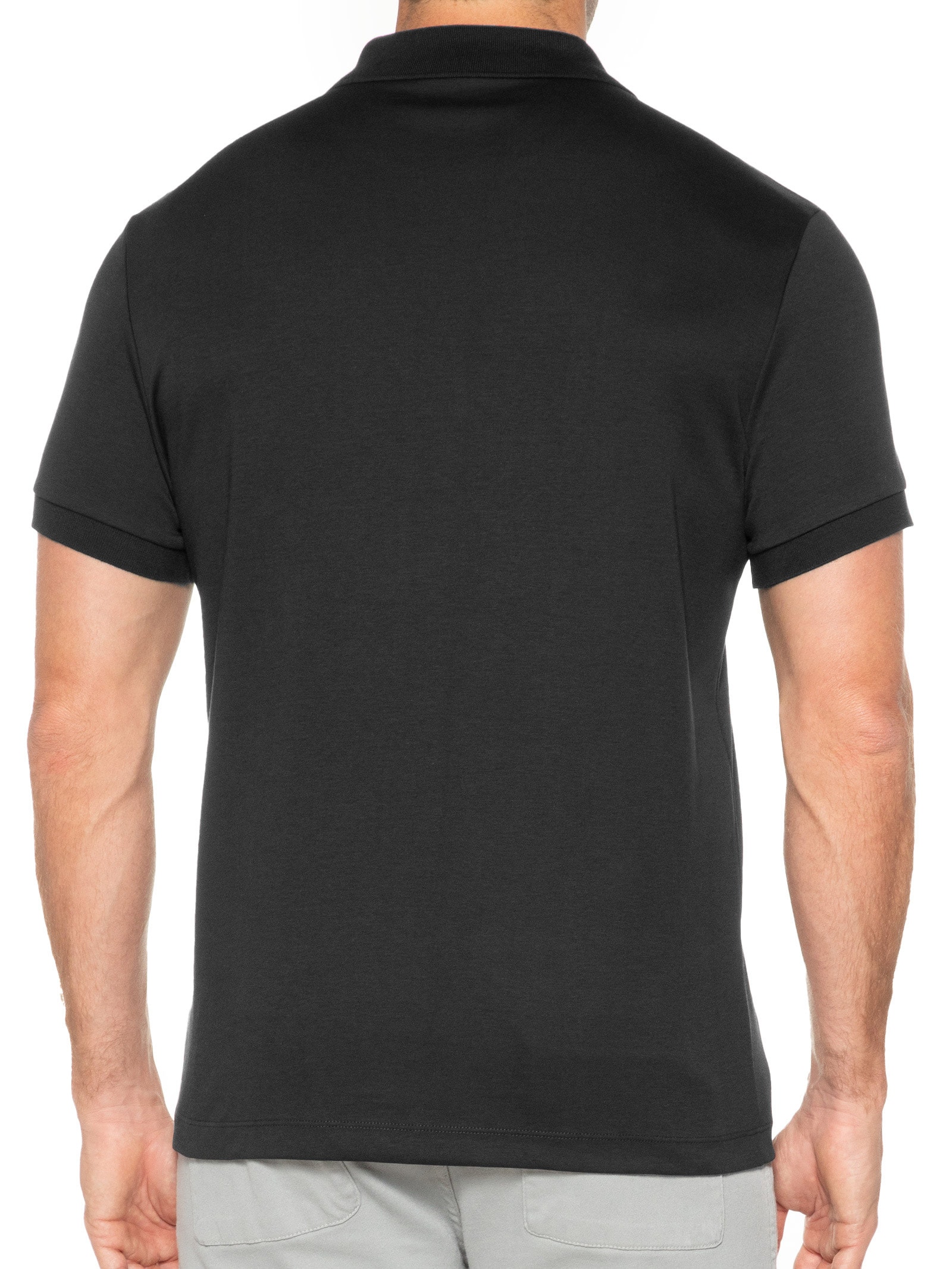 Polo Masculina Regular Fit Em Algodão Pima Preto Lacoste