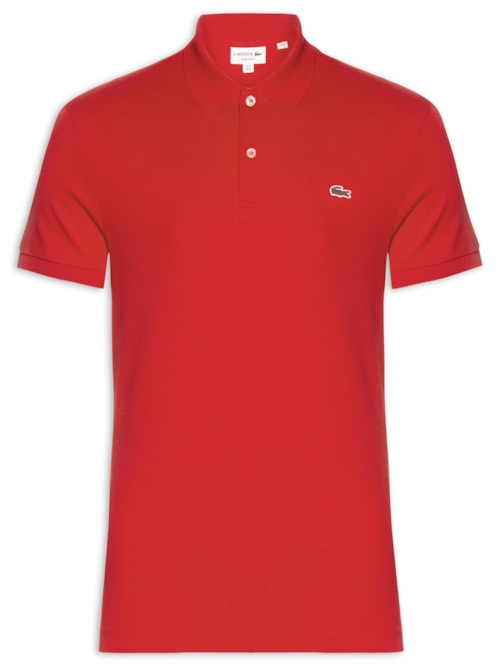 Polo Masculina Regular Fit Em Algodão Pima – Vermelho