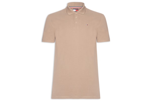 Polo Masculina Regular Fit em Pique -  Bege