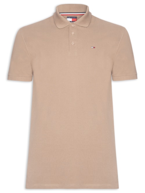 Polo Masculina Regular Fit em Pique – Bege