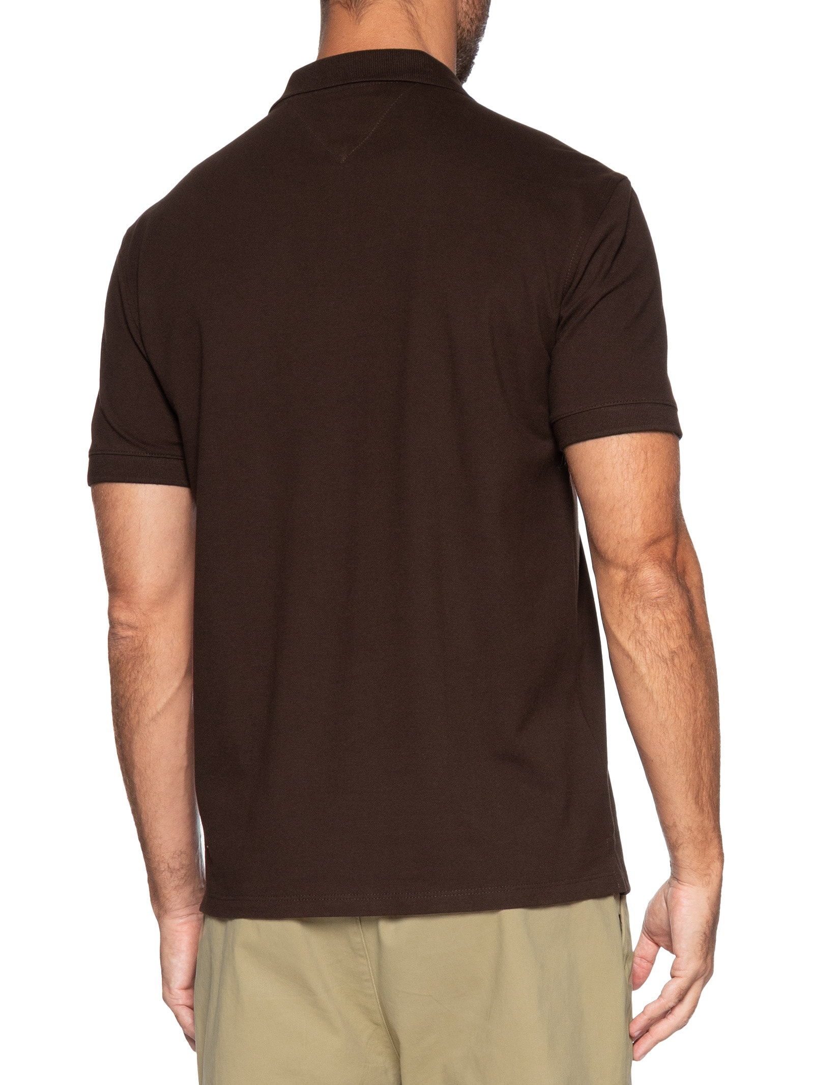 Polo Masculina Regular Fit em Pique Marrom Tommy Jeans