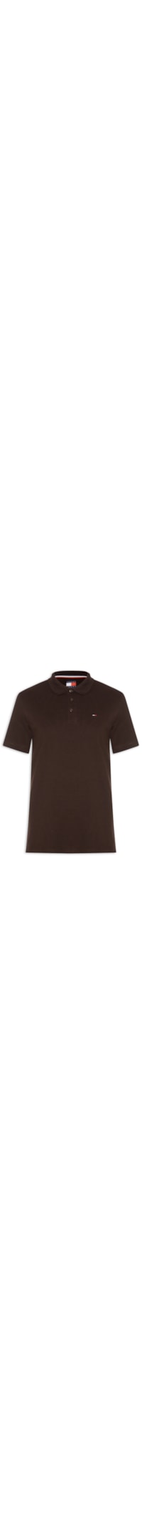 Polo Masculina Regular Fit em Pique - Marrom