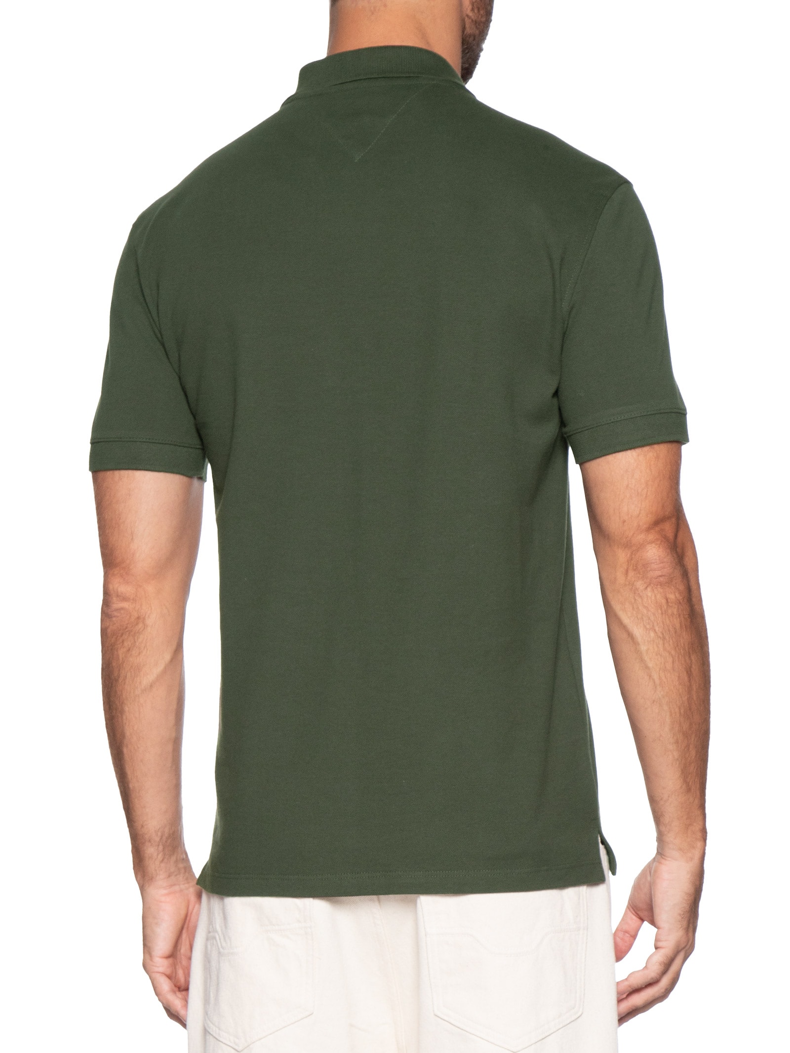 Polo Masculina Regular Fit em Pique Verde Tommy Jeans