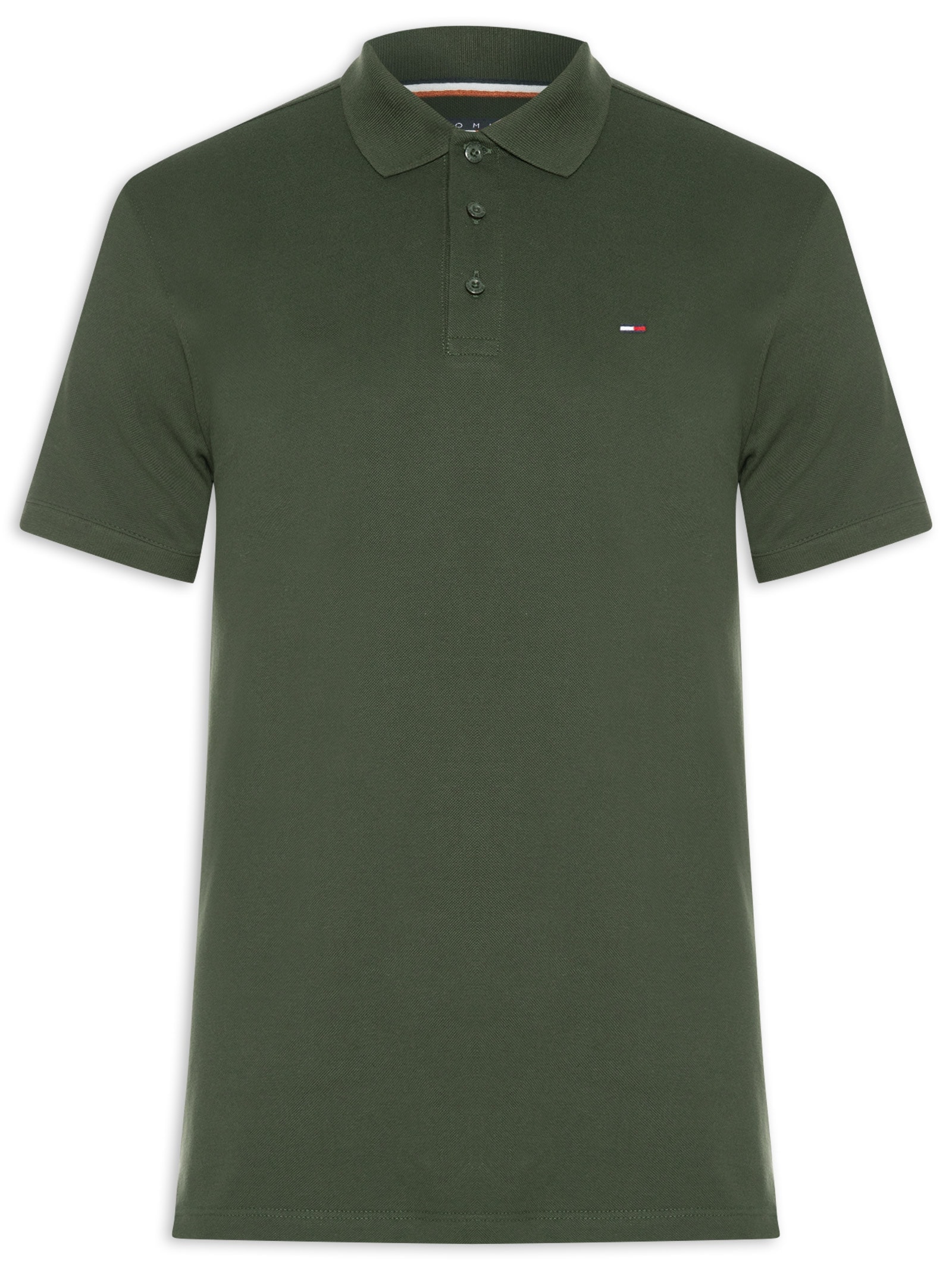 Polo Masculina Regular Fit em Pique Verde Tommy Jeans