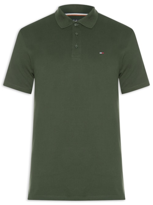 Polo Masculina Regular Fit em Pique – Verde