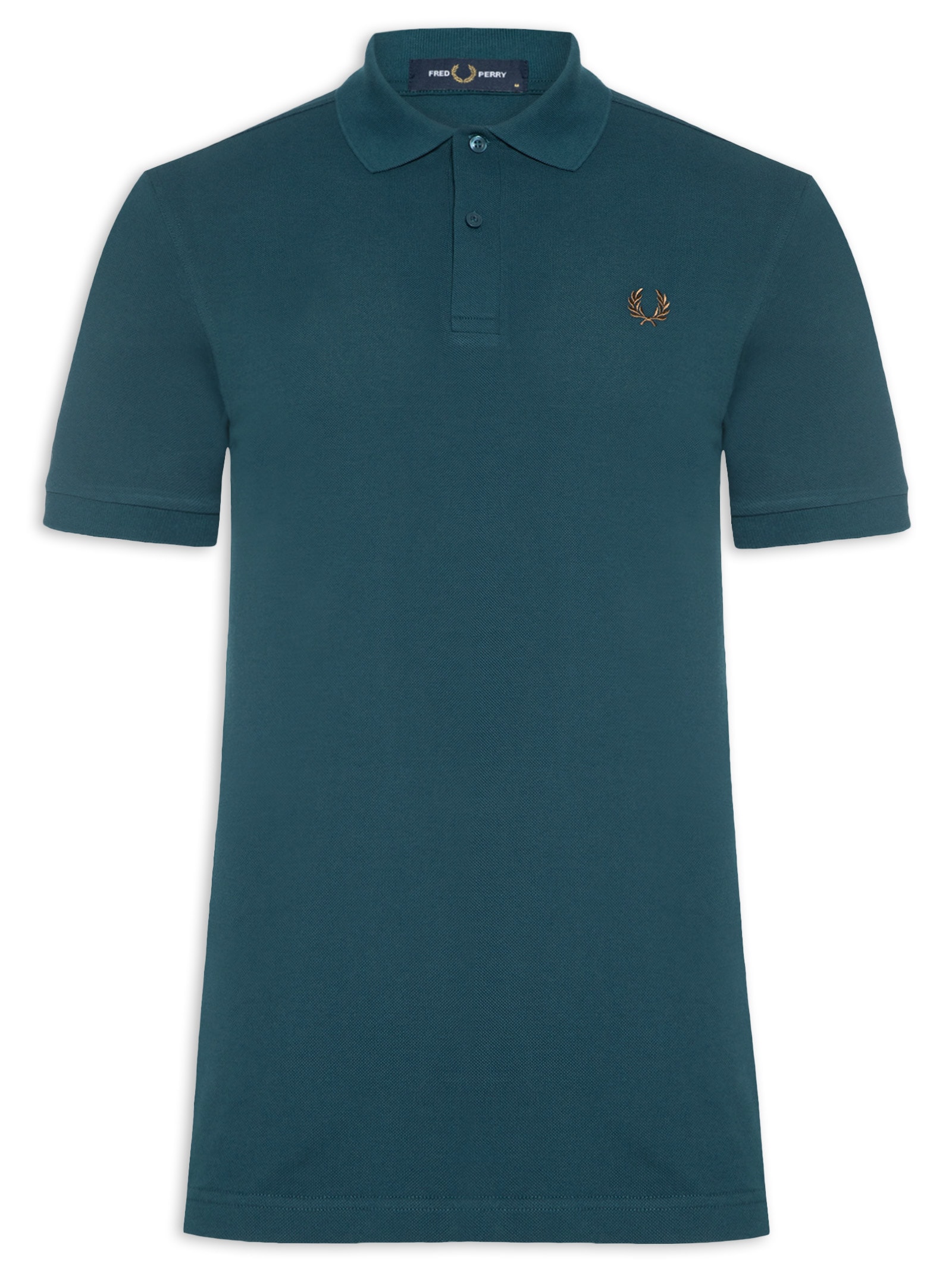 Polo Masculina Regular Fit Em Piquet de Algodão Azul Fred Perry