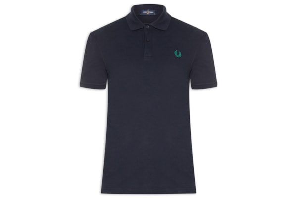 Polo Masculina Regular Fit Em Piquet De Algodão - Azul