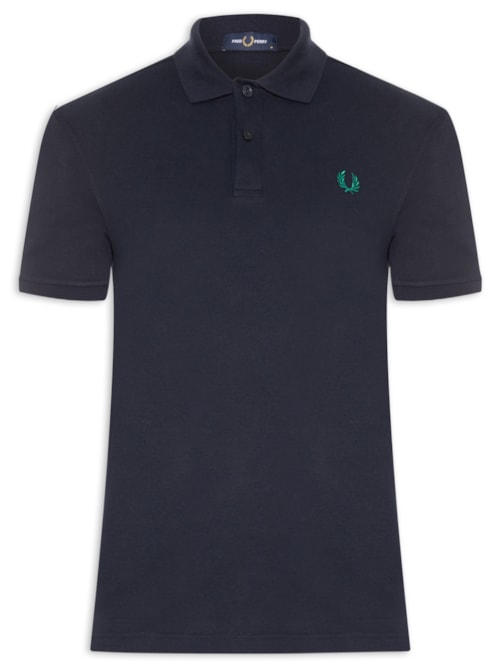 Polo Masculina Regular Fit Em Piquet De Algodão - Azul