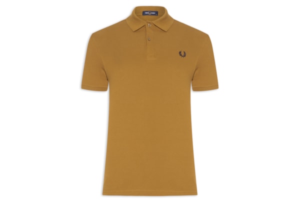 Polo Masculina Regular Fit Em Piquet De Algodão - Marrom