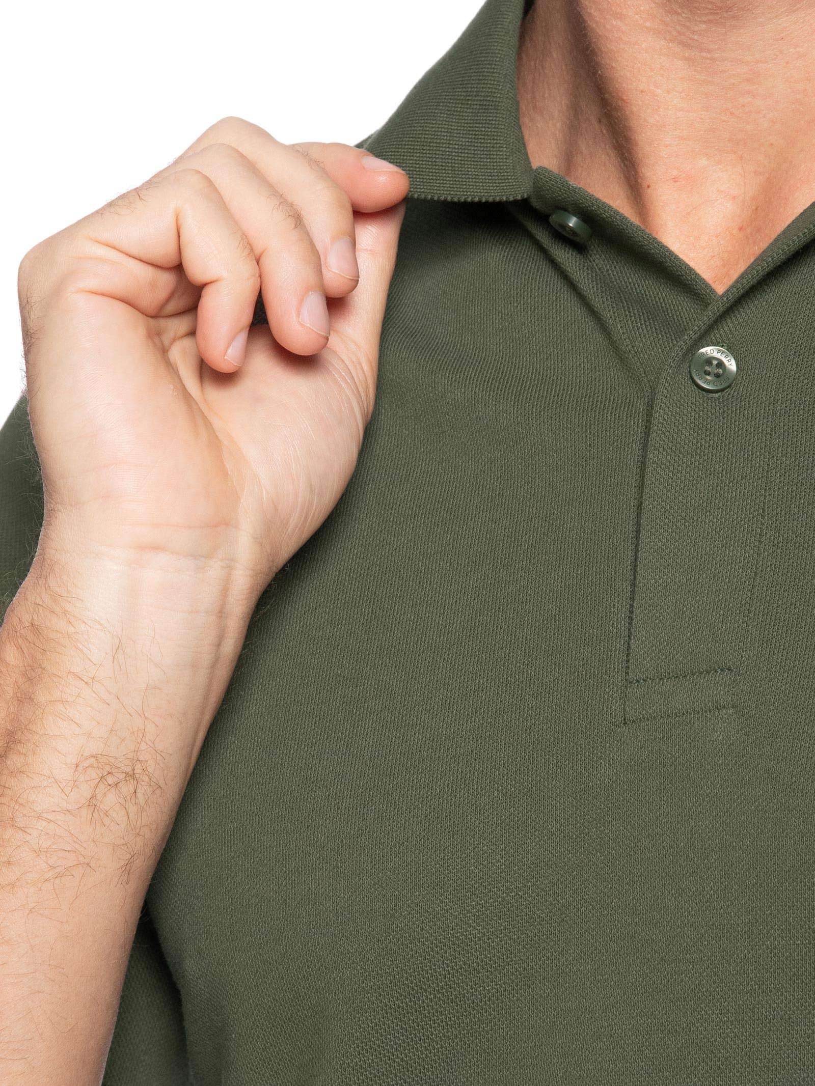 Polo Masculina Regular Fit Em Piquet de Algodão Verde Fred Perry