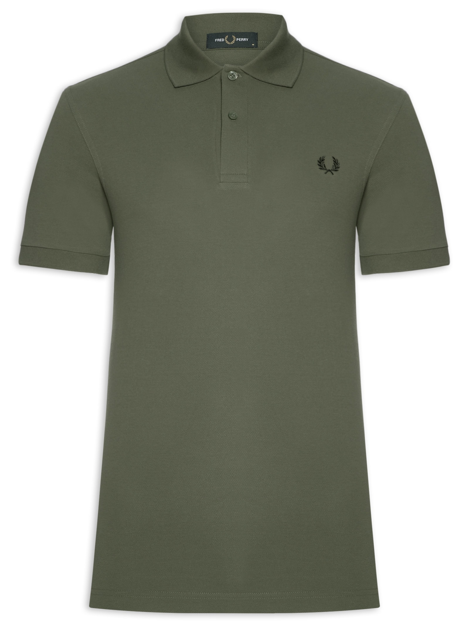 Polo Masculina Regular Fit Em Piquet de Algodão Verde Fred Perry
