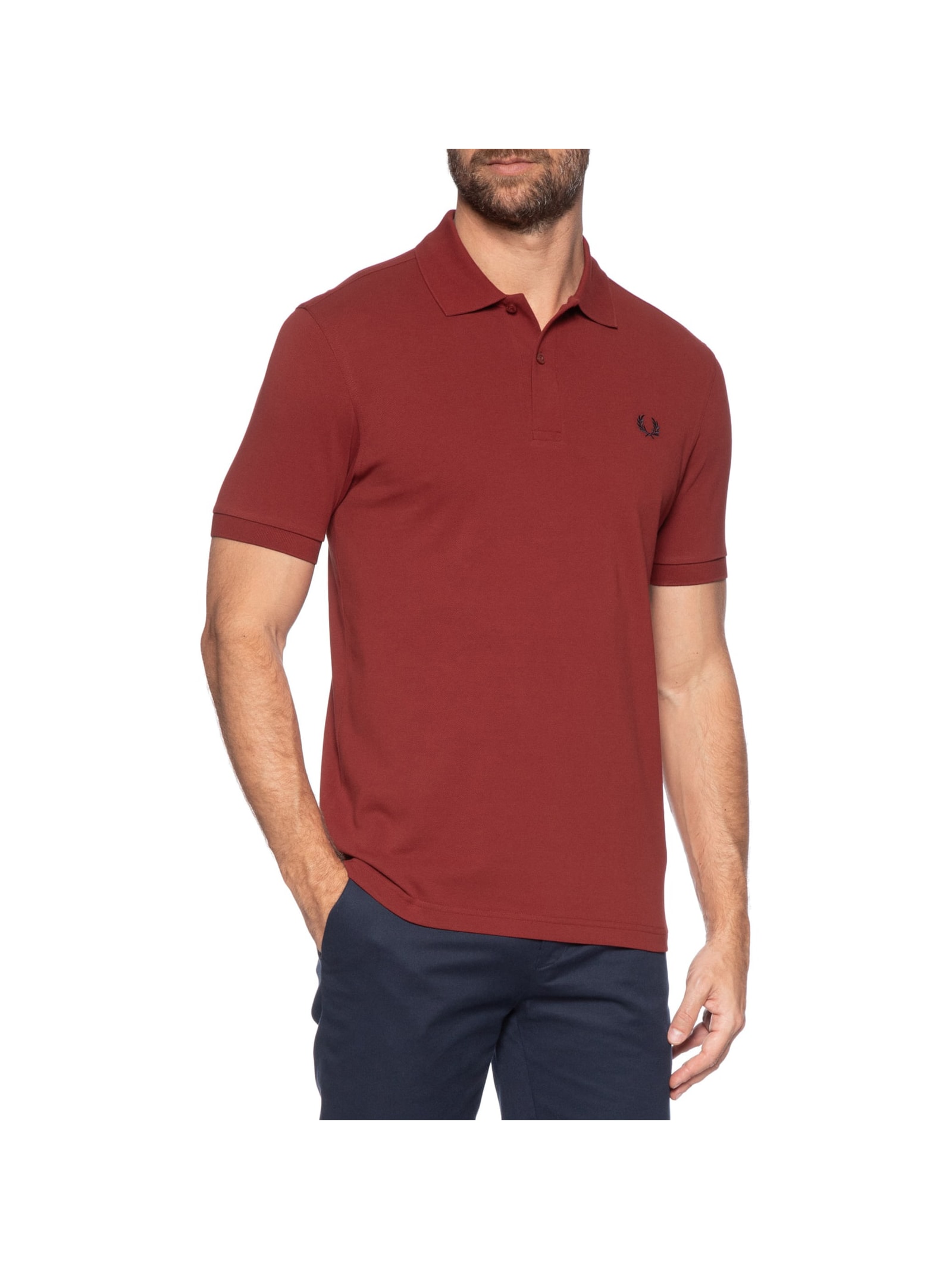 Polo Masculina Regular Fit Em Piquet de Algodão Vermelho Fred Perry