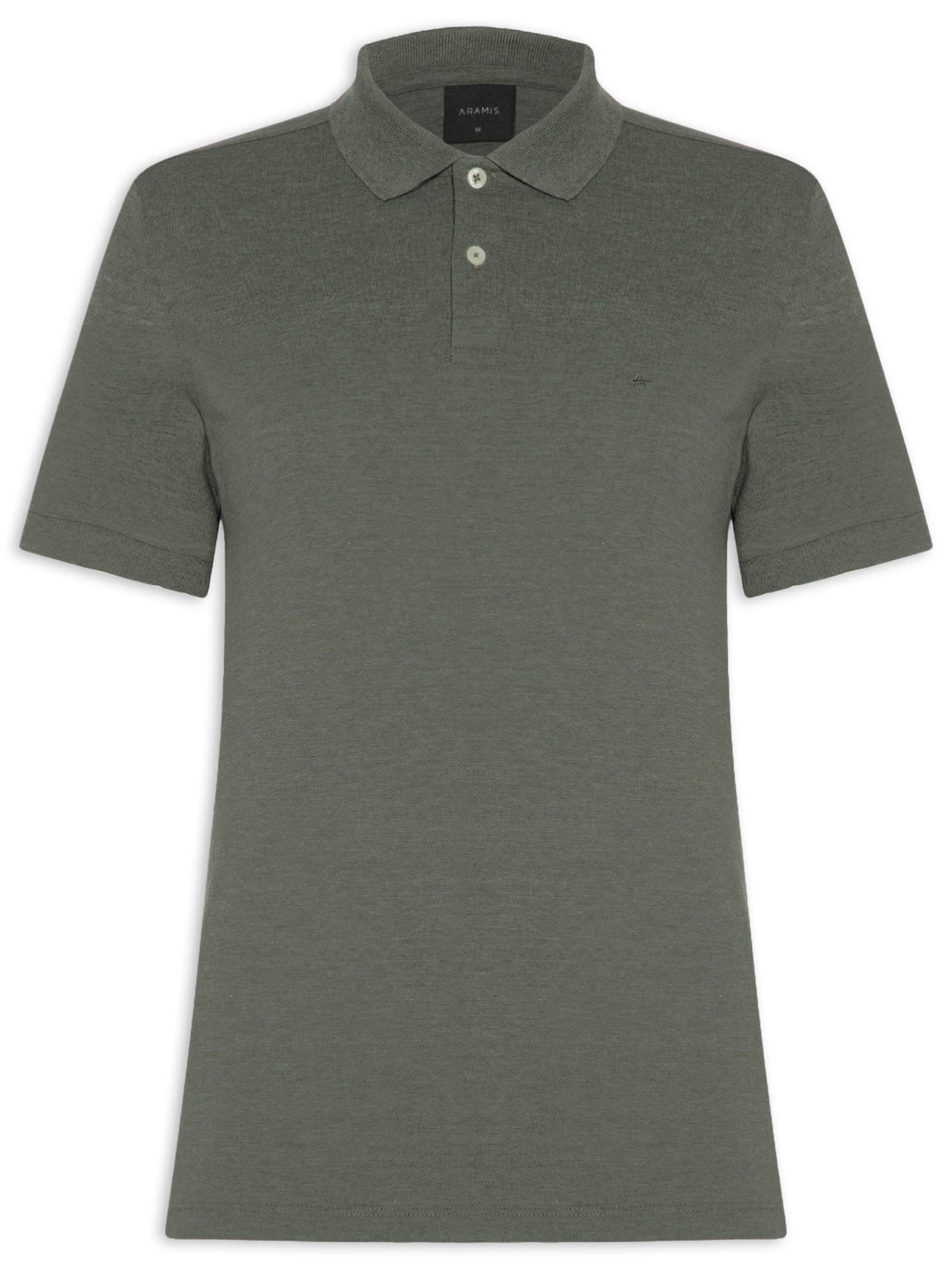 Polo Masculina Regular Fit Em Piquet Mescla Verde Aramis