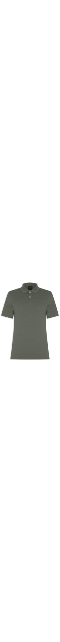 Polo Masculina Regular Fit Em Piquet Mescla - Verde