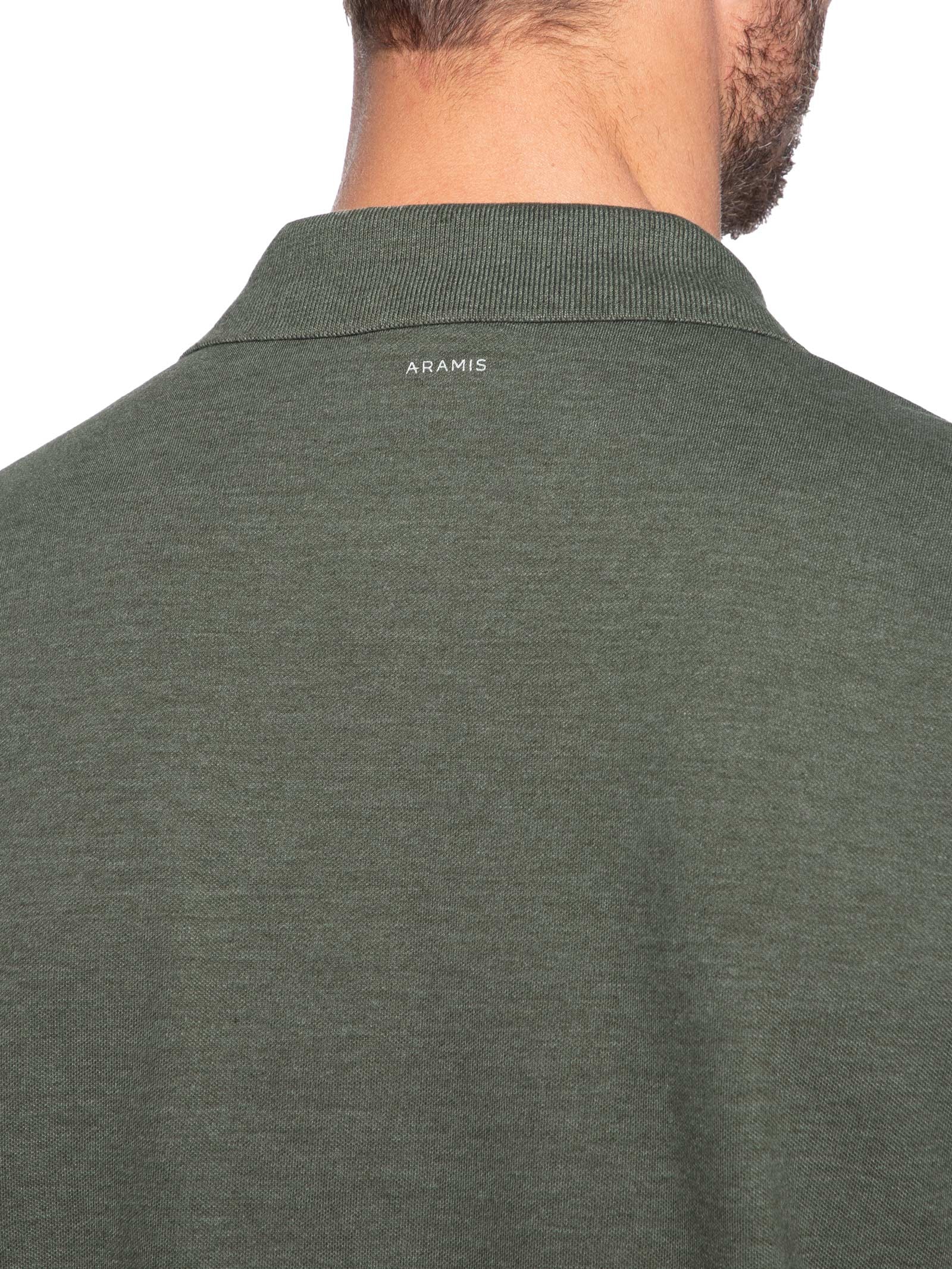 Polo Masculina Regular Fit Em Piquet Mescla Verde Aramis