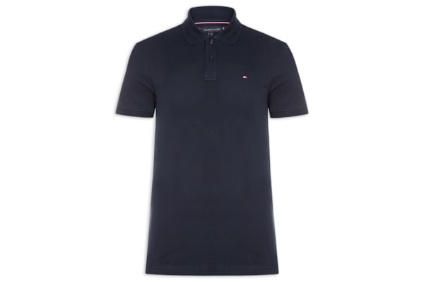 Polo Masculina Regular Fit Em Piquet Placket Interest - Azul