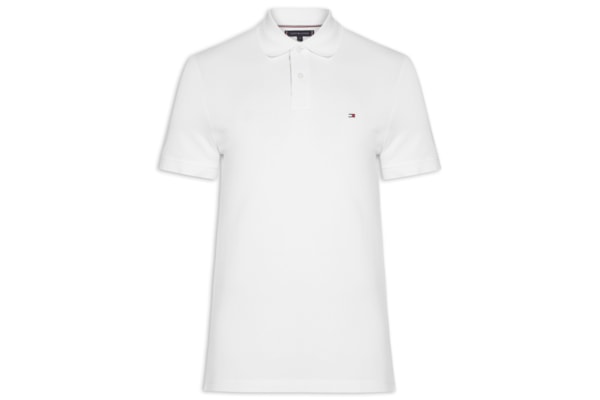 Polo Masculina Regular Fit Em Piquet Placket Interest - Branco