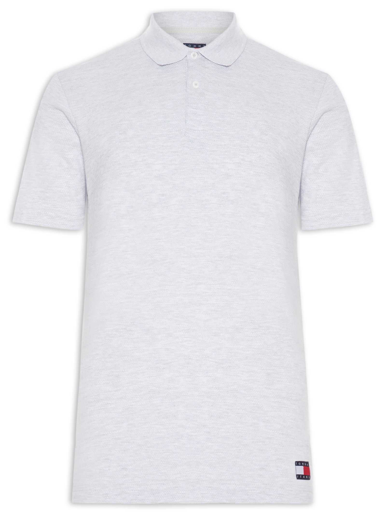 Polo Masculina Regular Fit em Waffle – Cinza Tommy Jeans
