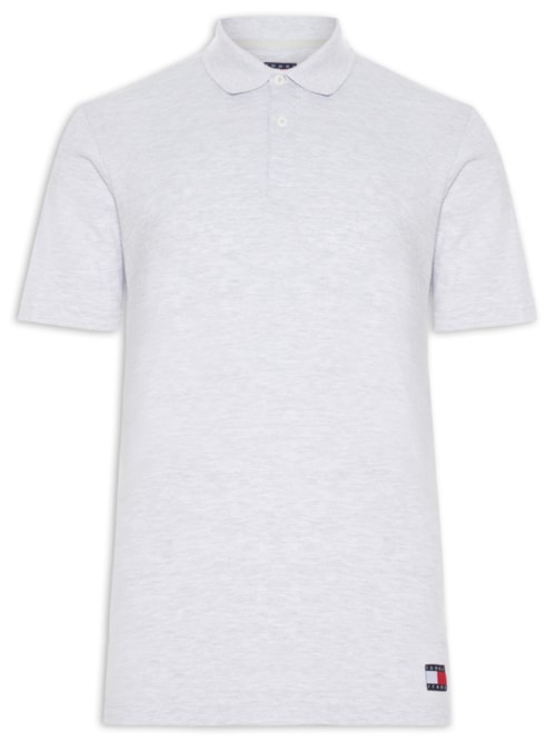 Polo Masculina Regular Fit em Waffle – Cinza