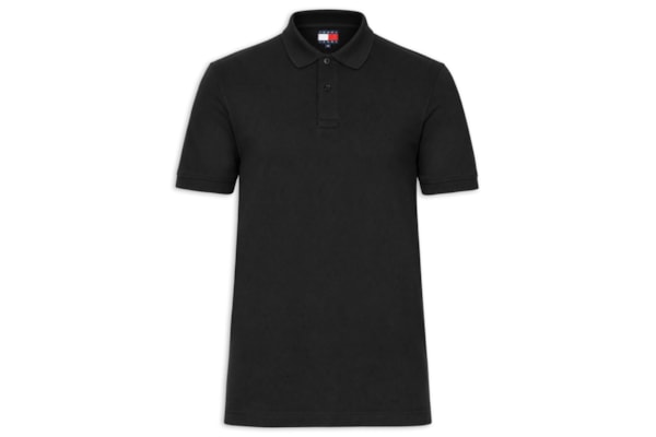 Polo Masculina Regular Fit em Waffle – Preto