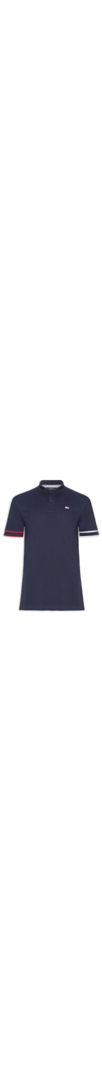 Polo Masculina Regular Fit Flag Cuff - Azul