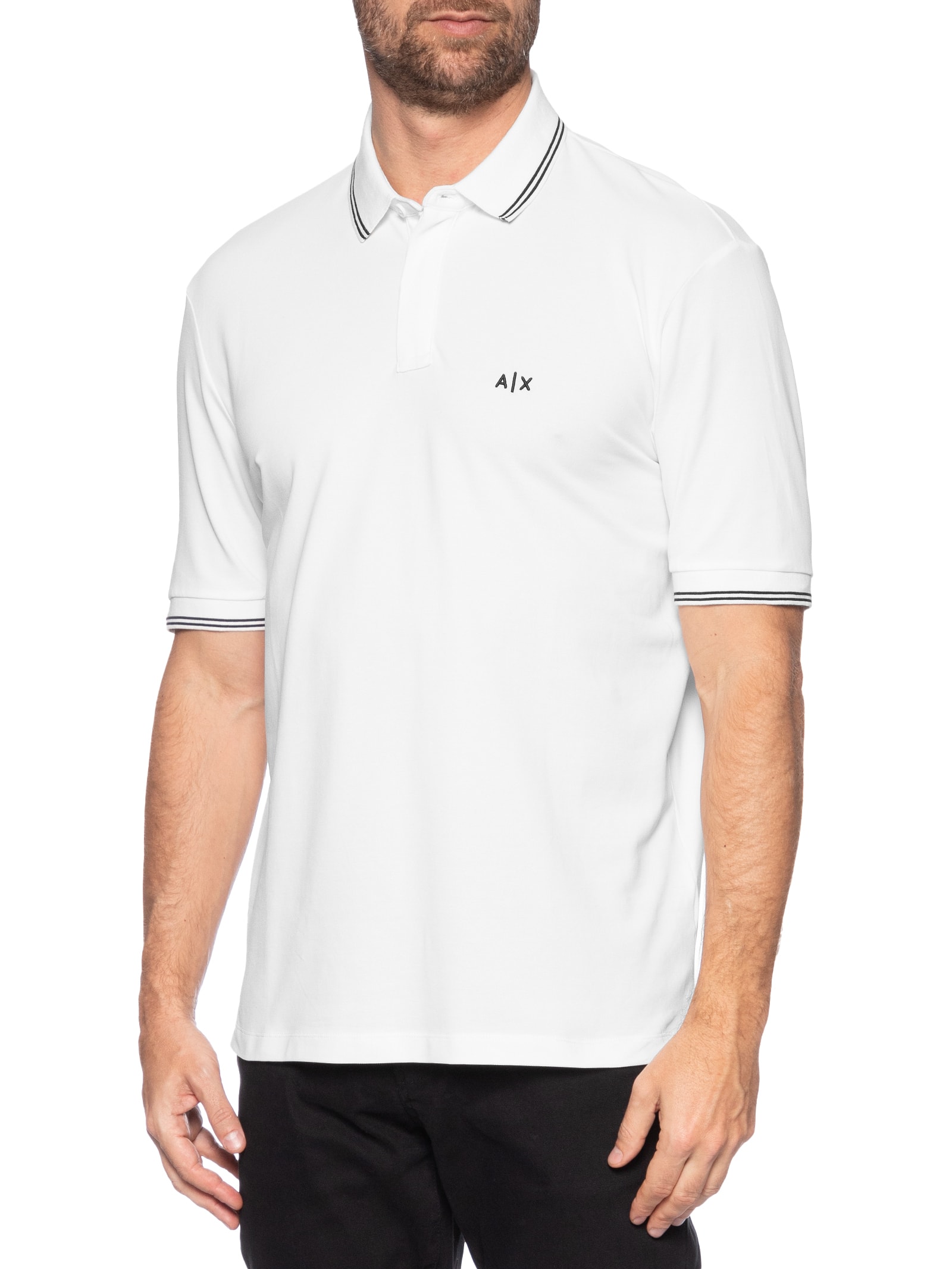 Armani Exchange - Polo Masculina Regular Fit Friso Contrastante