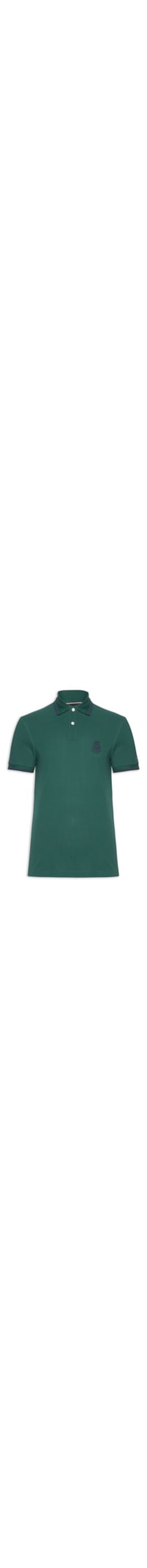 Polo Masculina Regular Fit Holiday Crest Em Algodão - Verde