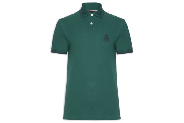 Polo Masculina Regular Fit Holiday Crest Em Algodão - Verde