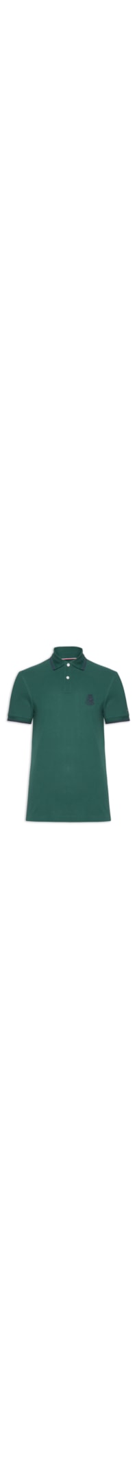Polo Masculina Regular Fit Holiday Crest Em Algodão - Verde
