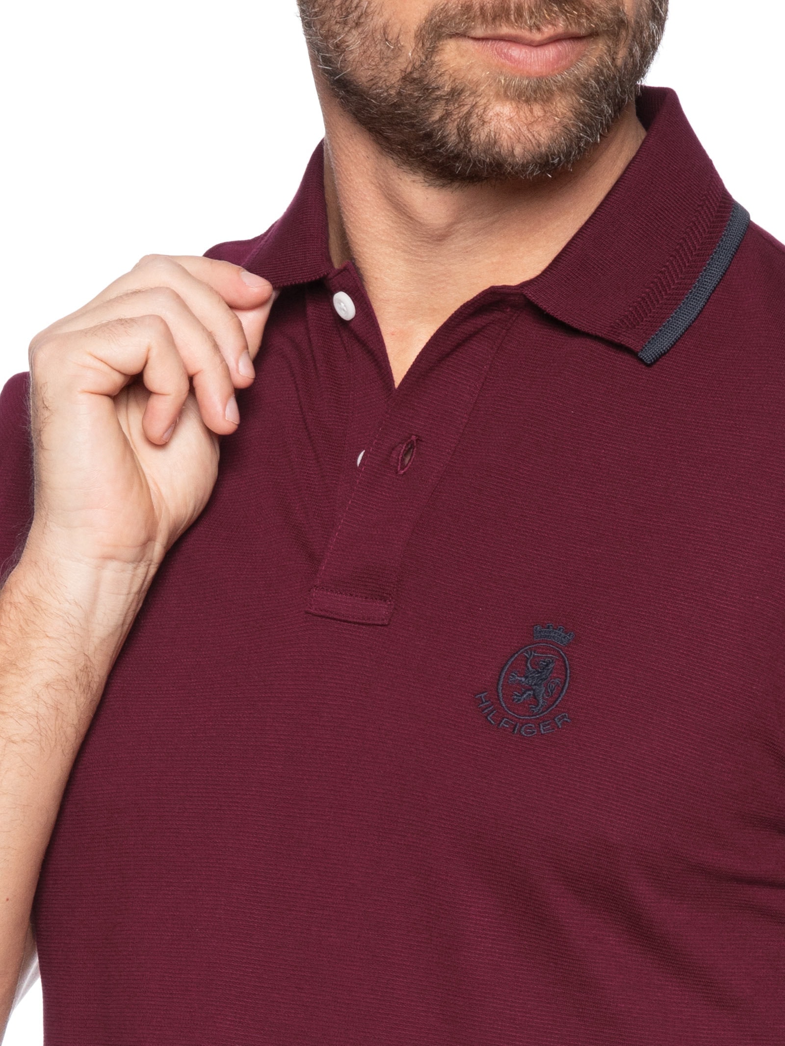 Polo Masculina Regular Fit Holiday Crest Vermelho Tommy Hilfiger