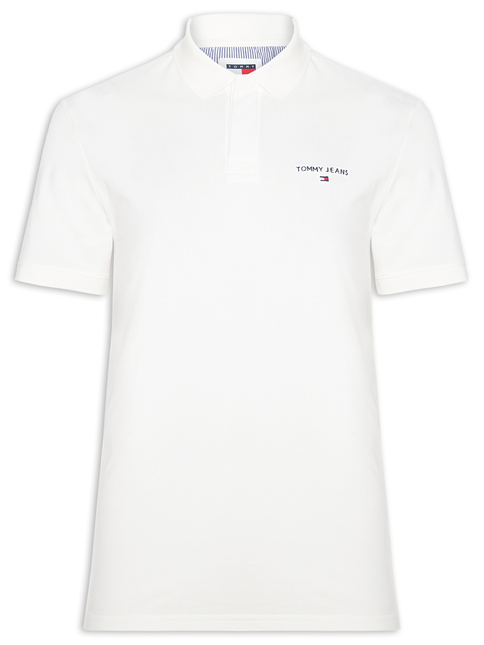 Polo Masculina Regular Fit Linear Branco Tommy Jeans