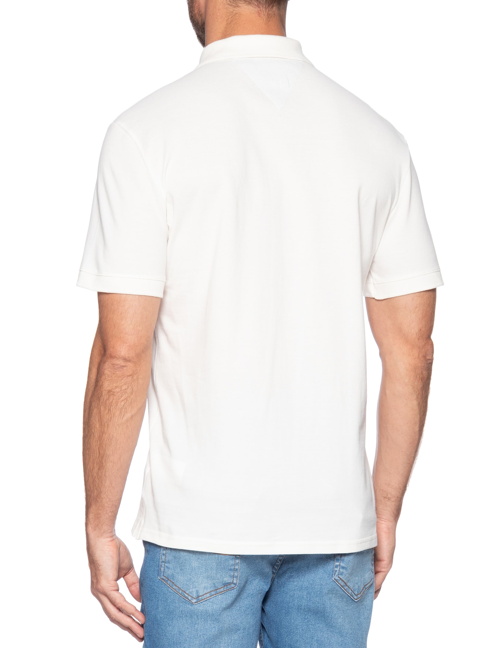 Polo Masculina Regular Fit Linear Branco Tommy Jeans