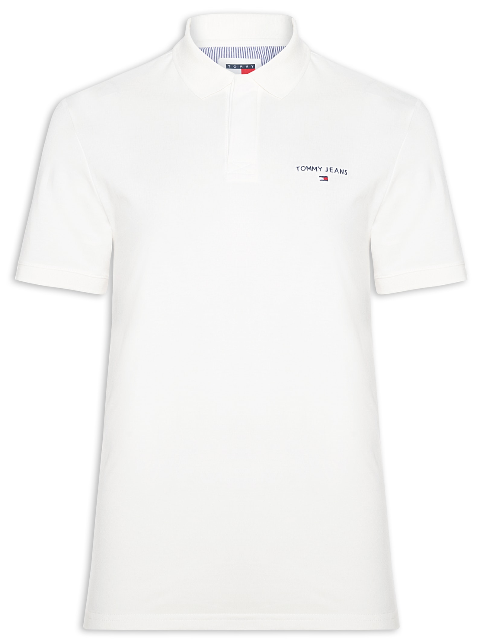 Polo Masculina Regular Fit Linear Branco Tommy Jeans