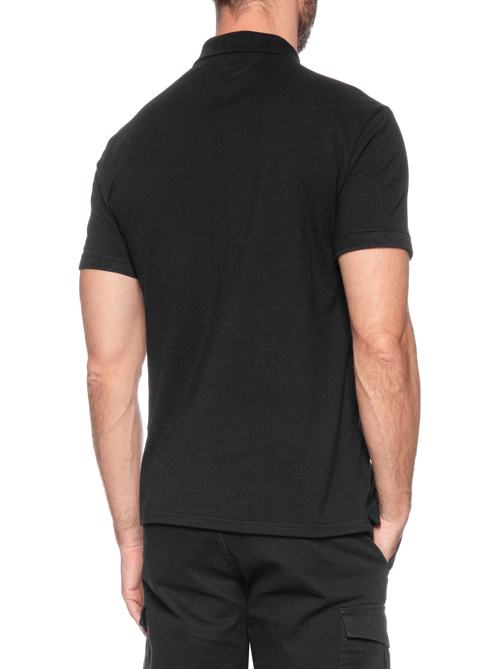 Polo Masculina Regular Fit Linear Preto Tommy Jeans