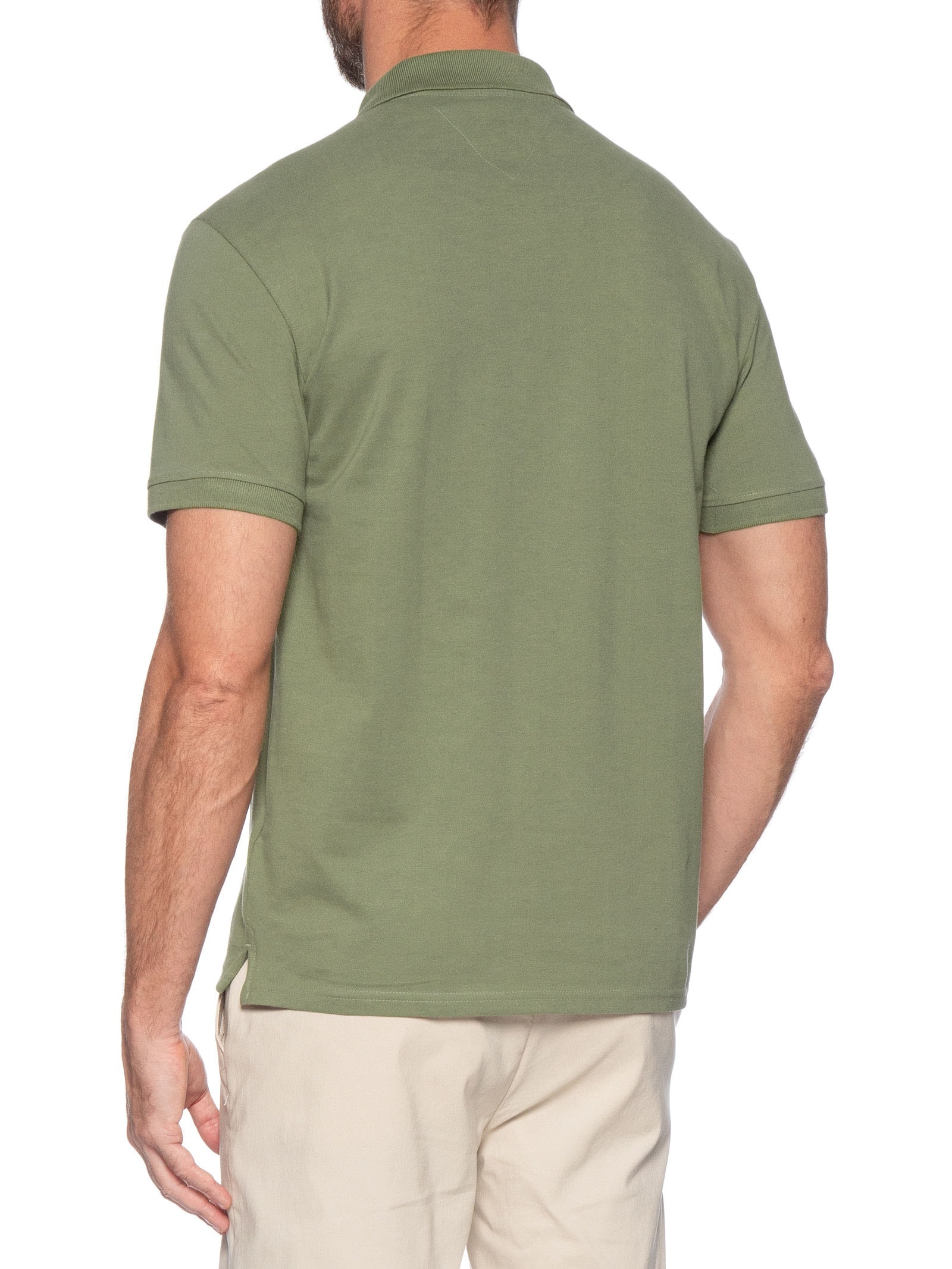 Polo Masculina Regular Fit Linear Verde Tommy Jeans