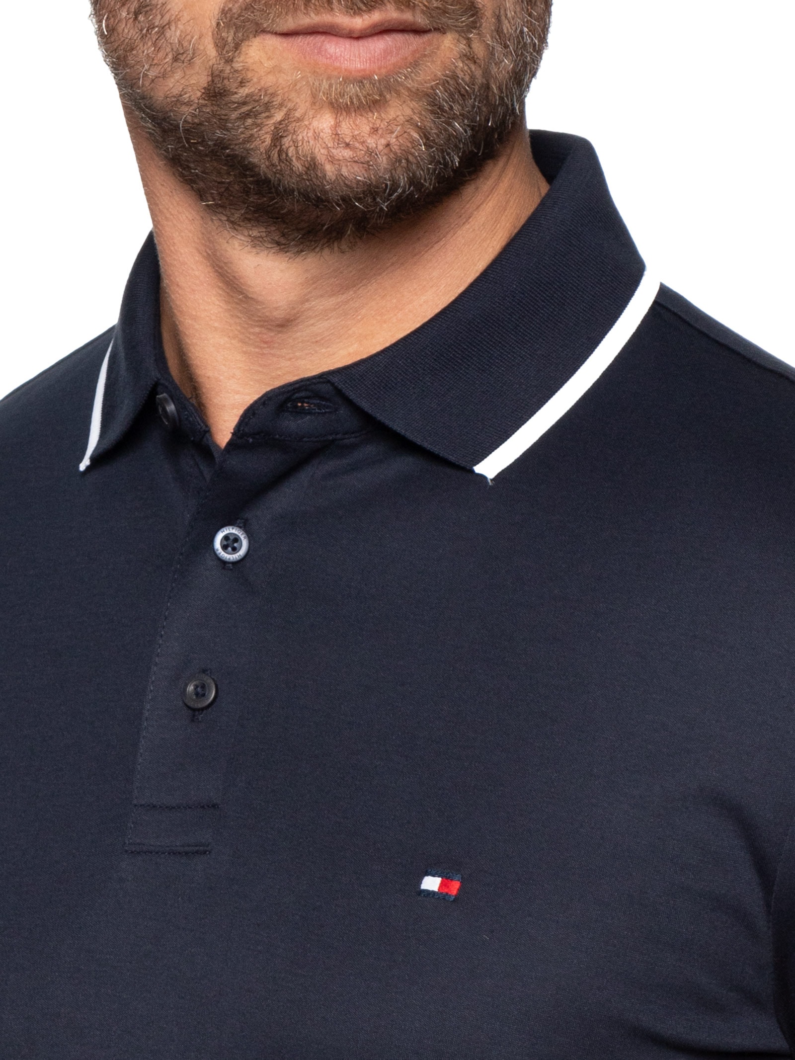 Polo Masculina Regular Fit Liquid Cotton Azul Tommy Hilfiger