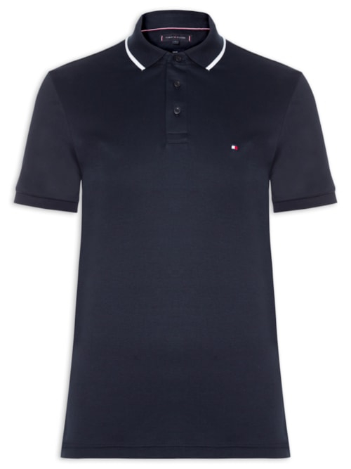 Polo Masculina Regular Fit Liquid Cotton - Azul