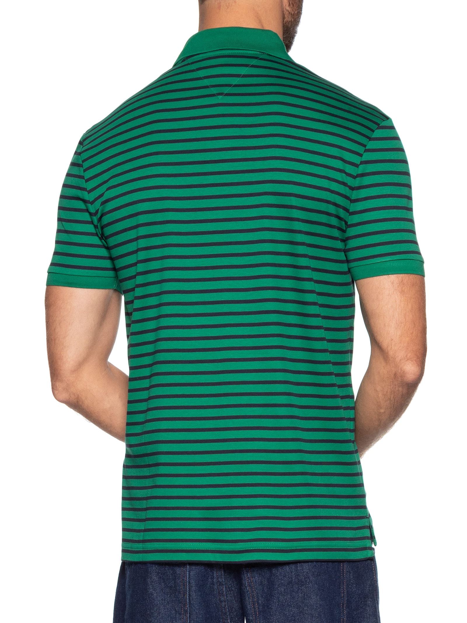 Polo Masculina Regular Fit Liquid Cotton Verde Tommy Hilfiger