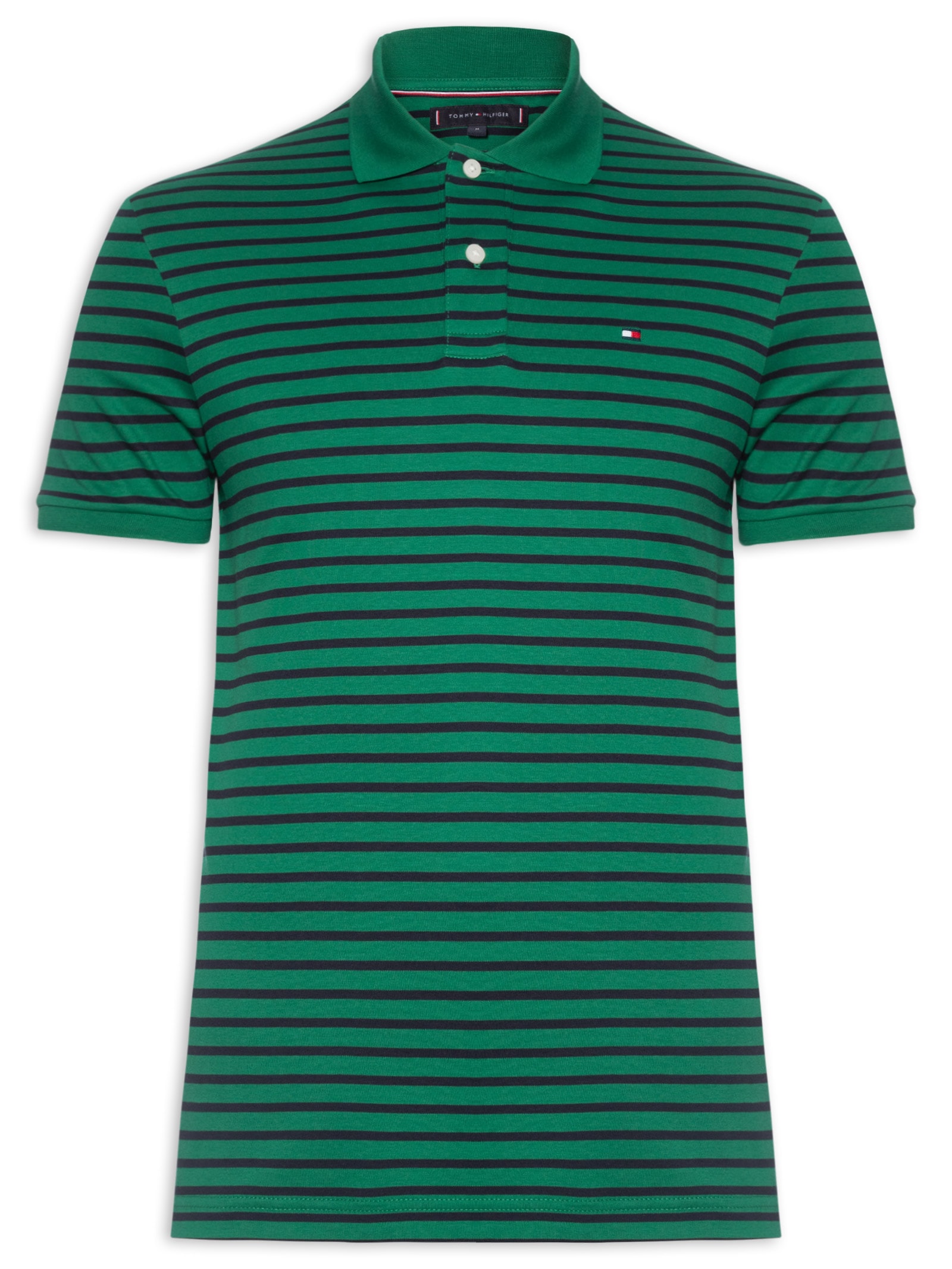 Polo Masculina Regular Fit Liquid Cotton Verde Tommy Hilfiger