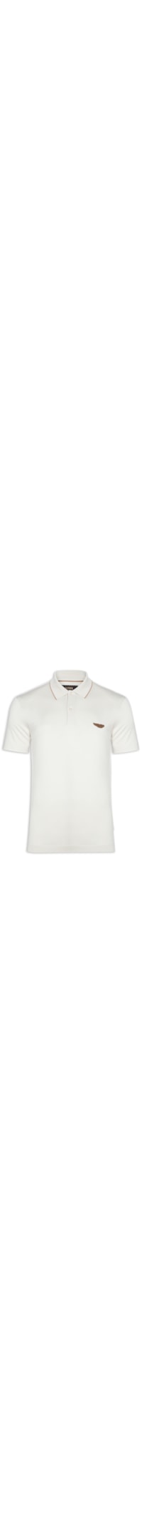 Polo Masculina Regular Fit Logo Aston Martin - Bege
