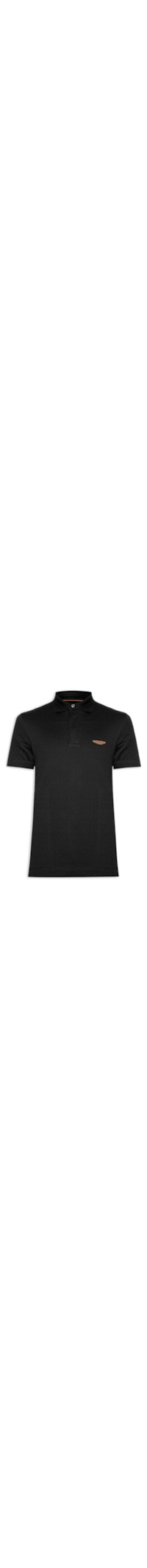Polo Masculina Regular Fit Logo Aston Martin - Preto