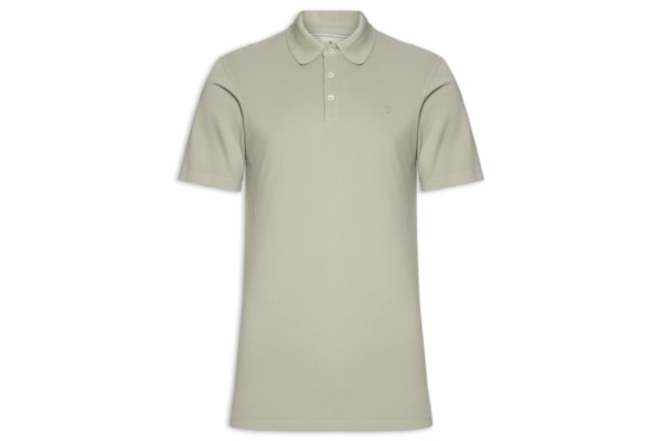 Polo Masculina Regular Fit Logo Bordado - Bege