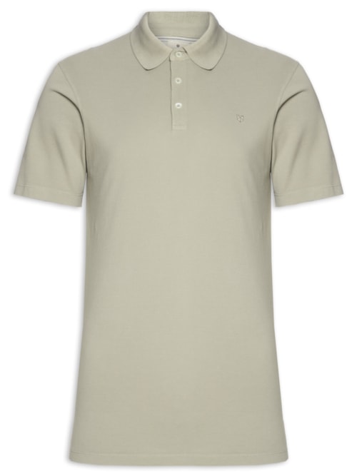 Polo Masculina Regular Fit Logo Bordado – Bege