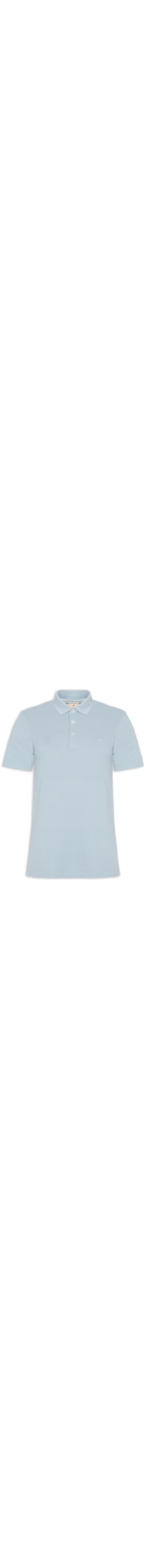 Polo Masculina Regular Fit Logo Bordado Piquet De Algodão - Azul
