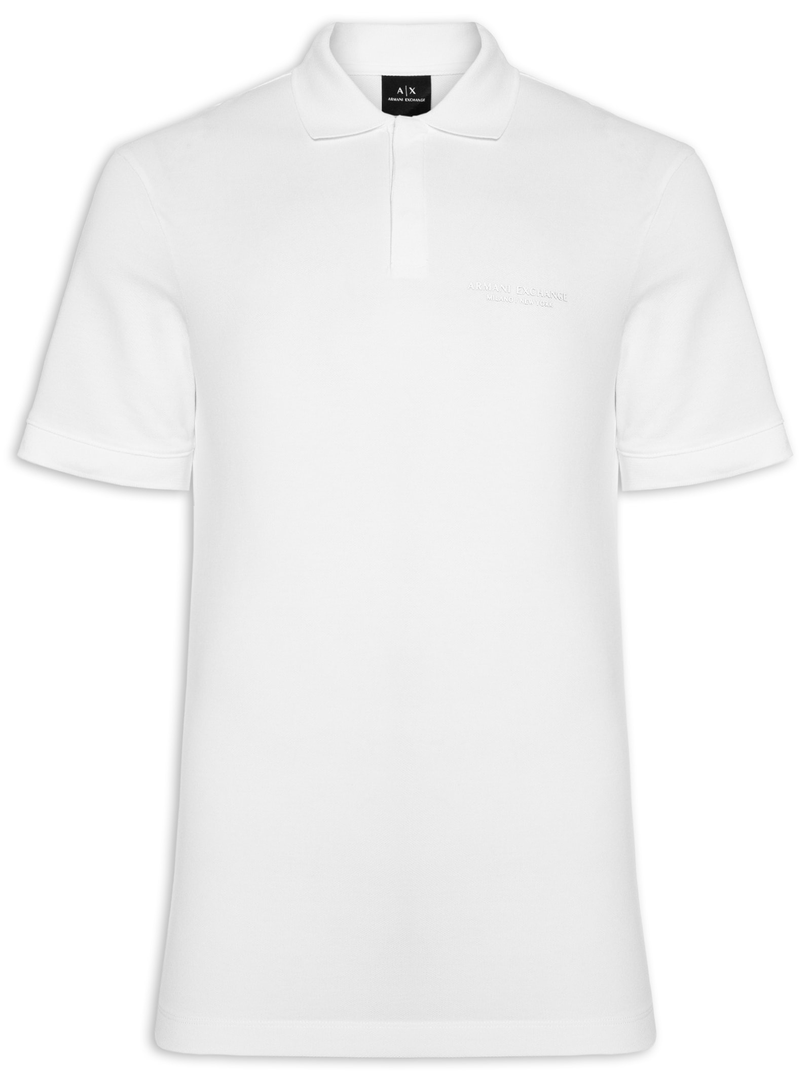 Polo Masculina Regular Fit Logo Milano Branco Armani Exchange