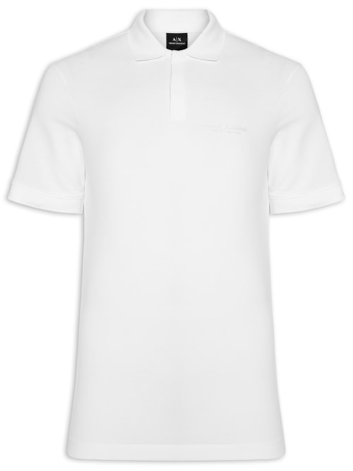 Polo Masculina Regular Fit Logo Milano – Branco
